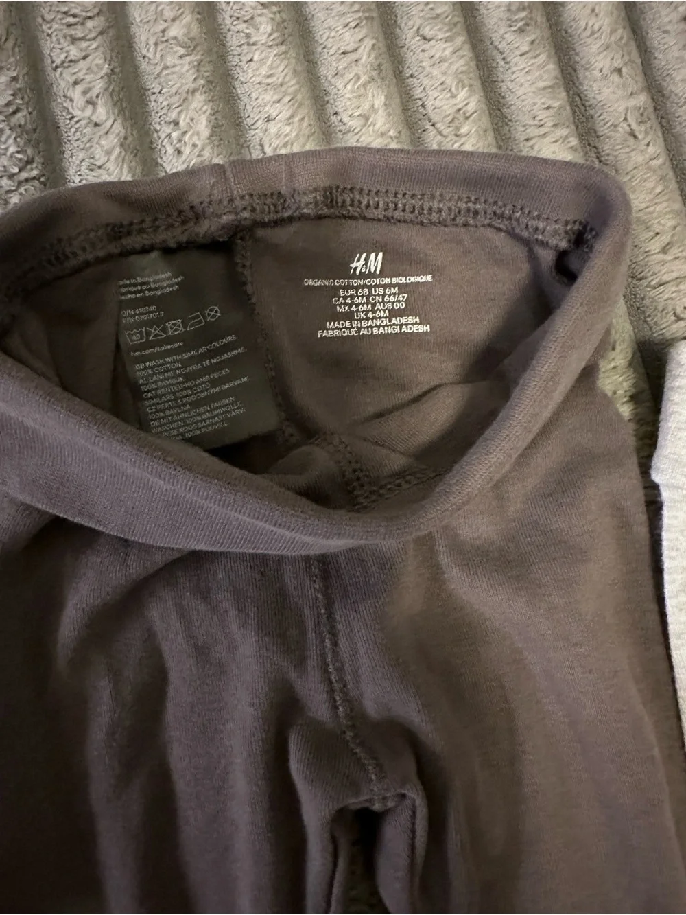 H&M Baby Footed Pants Bundle - Neutral Gray, Charcoal & Blush Pink